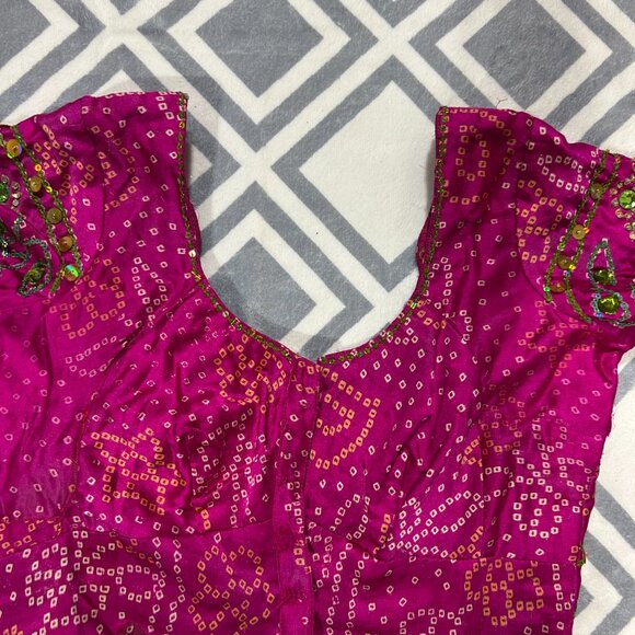 Elegant Pink and Green Lehenga - Picture 11 of 15